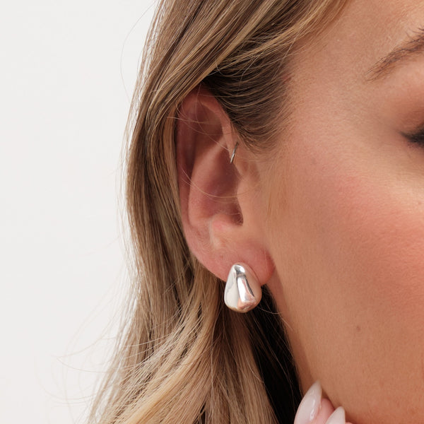 Simply Silver Sterling Silver 925 Polished Nugget Stud Earrings
