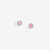 Jon Richard Rhodium Plated And Pink Stud Earrings