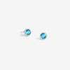 Jon Richard Rhodium Plated And Aqua Stud Earrings
