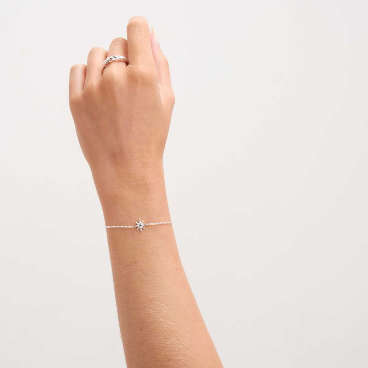 Simply Silver Sterling Silver 925 Cubic Zirconia Star Bracelet