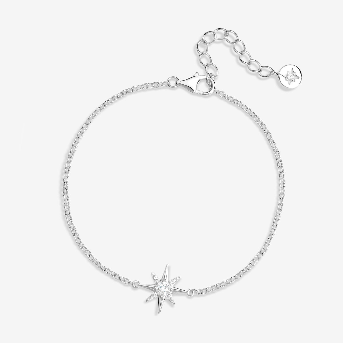 Simply Silver Sterling Silver 925 Cubic Zirconia Star Bracelet