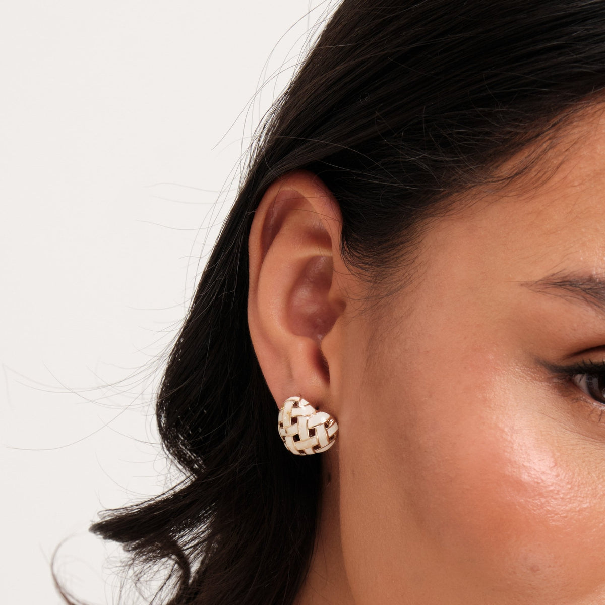 Jon Richard Gold Plated Enamel Heart Weave Earrings