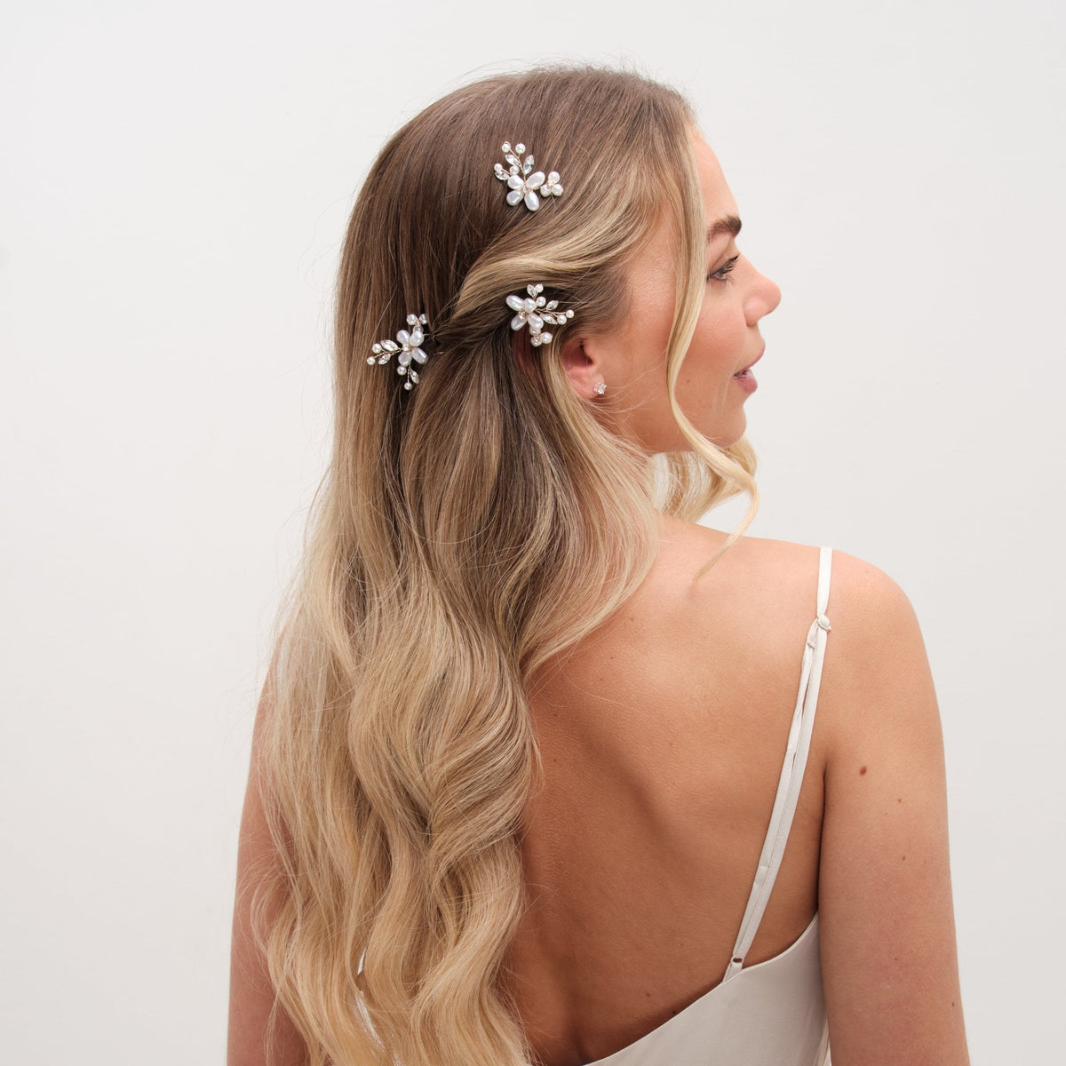 Jon Richard Gold Plated Mother Of Pearl Floral Hair Pins
