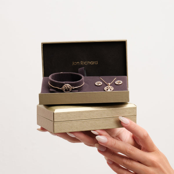 Jon Richard Gold Plated Crystal Tree Of Life Trio Set - Gift Boxed
