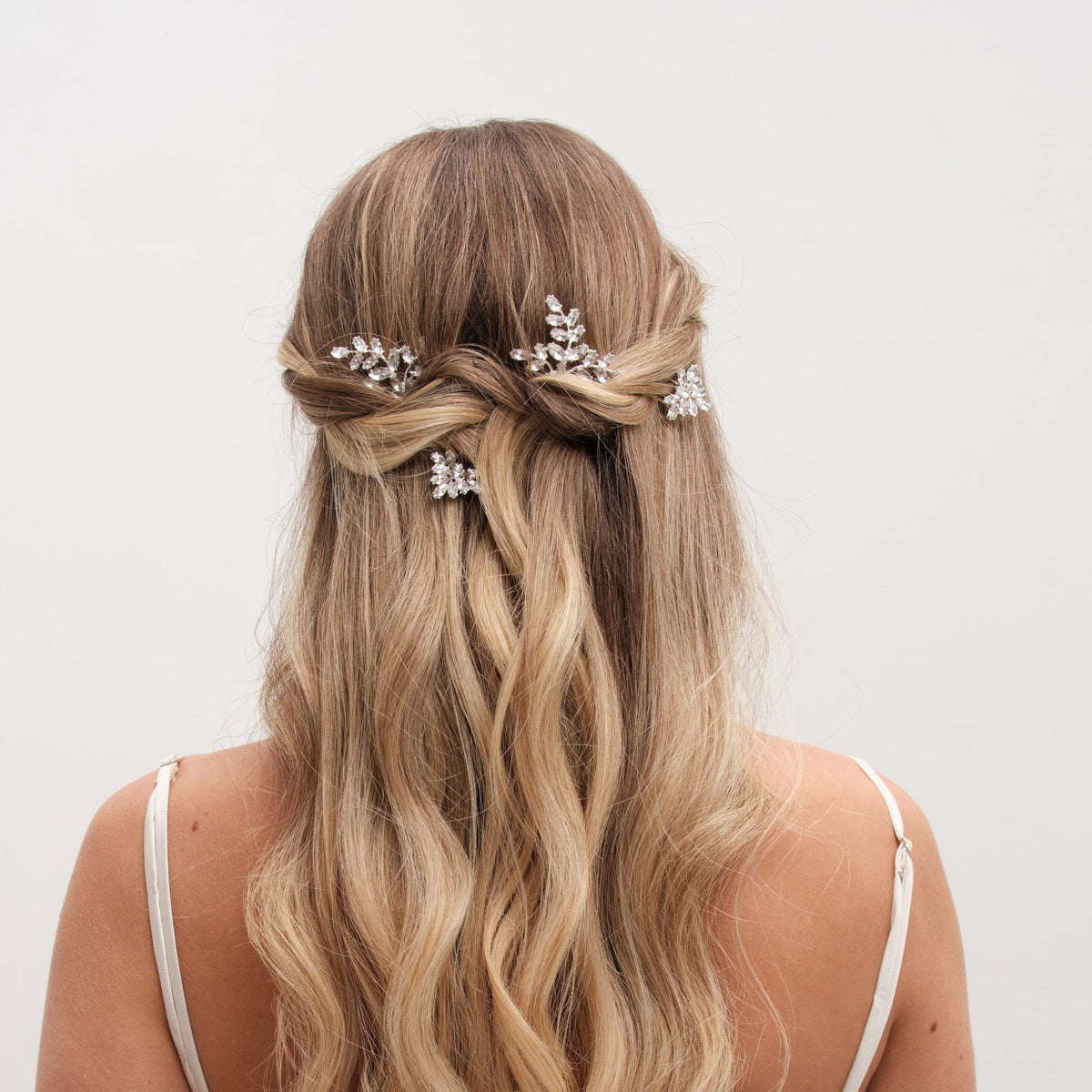 Jon Richard Silver Plated Crystal Hair Pins - Pack Of 4
