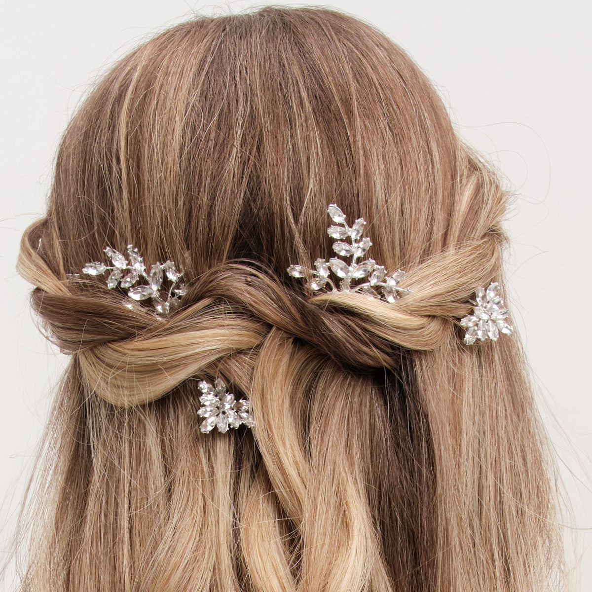 Jon Richard Silver Plated Crystal Hair Pins - Pack Of 4