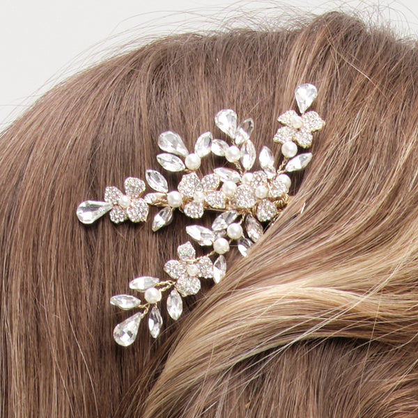Jon Richard Silver Plated Pearl And Leaf Hair Comb