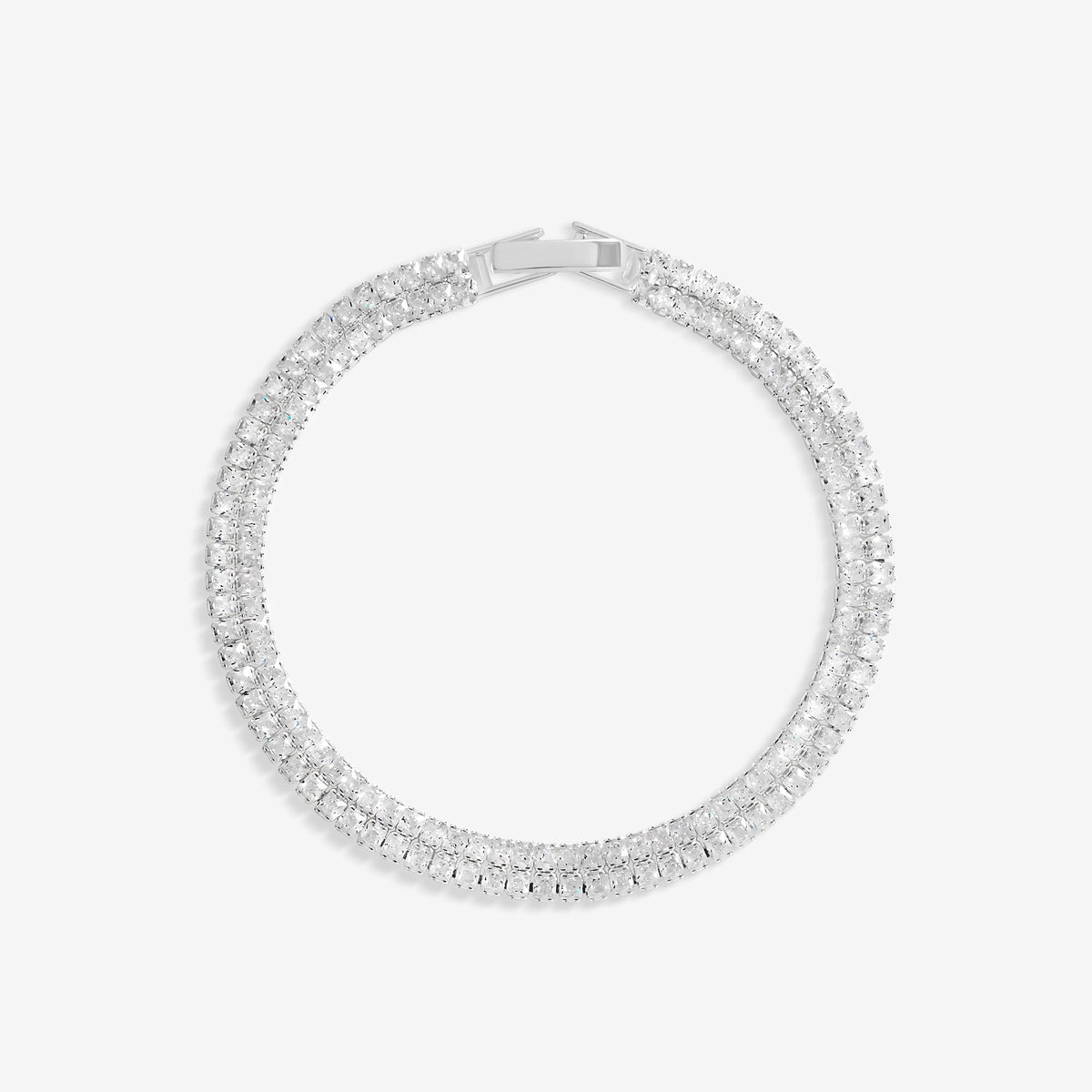 Jon Richard Silver Plated And Crystal Double Tennis Bracelet