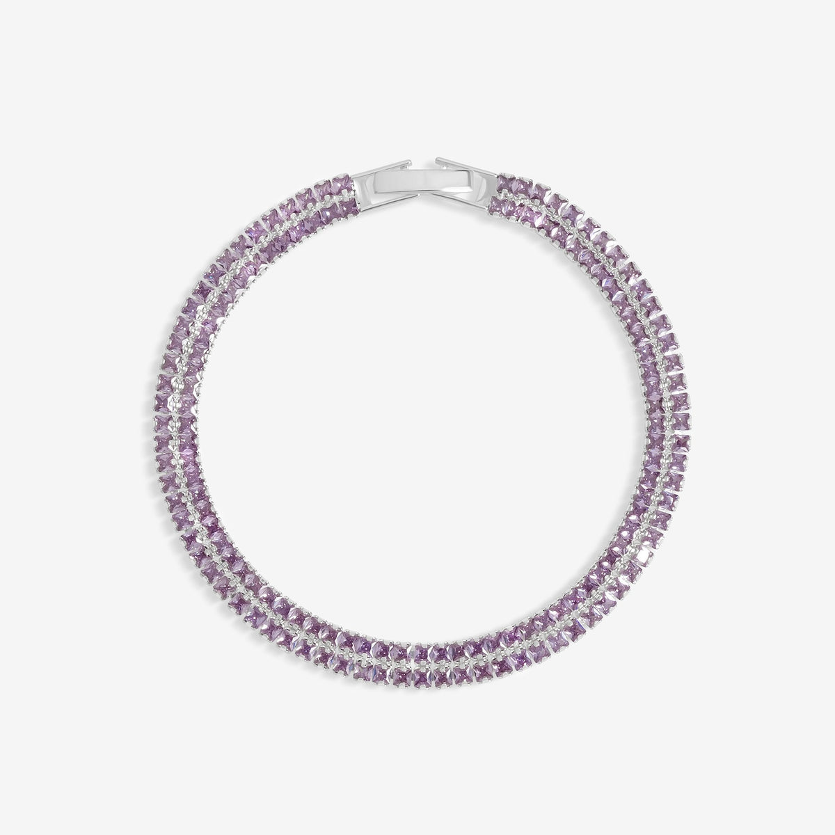 Jon Richard Silver Plated And Lavender Double Tennis Braclet