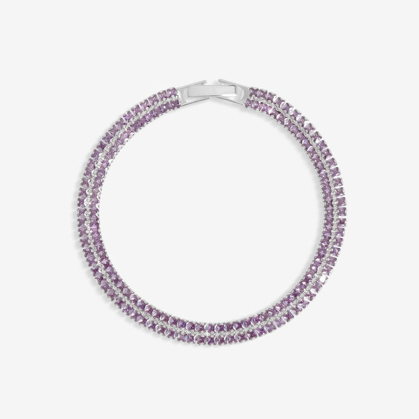 Jon Richard Silver Plated And Lavender Double Tennis Braclet