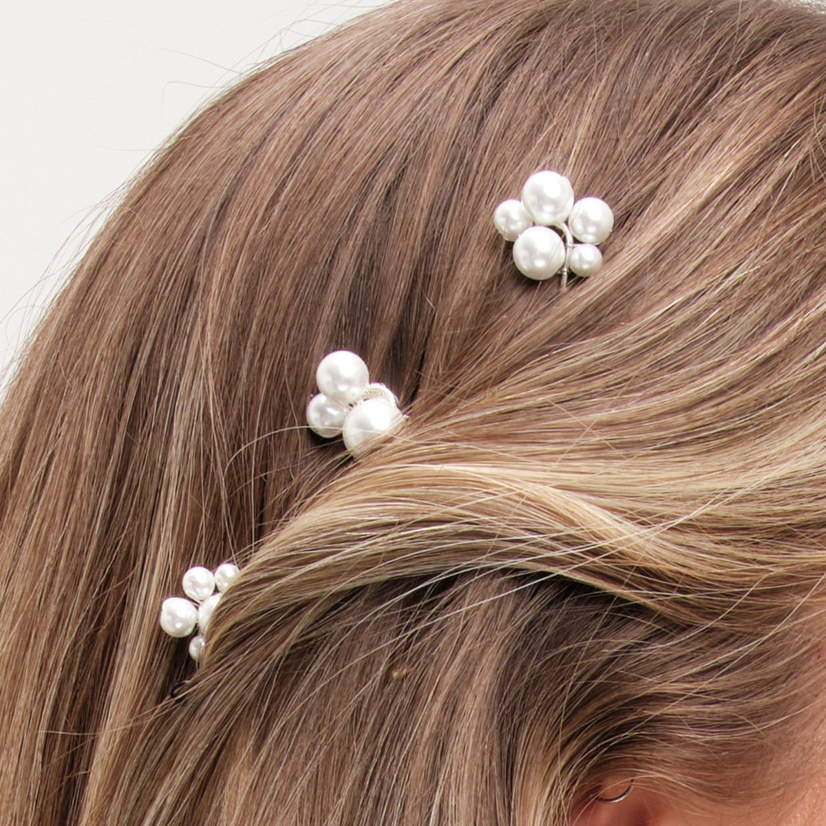 Jon Richard Silver Plated Graduated Pearl Hair Slides - Pack Of 6