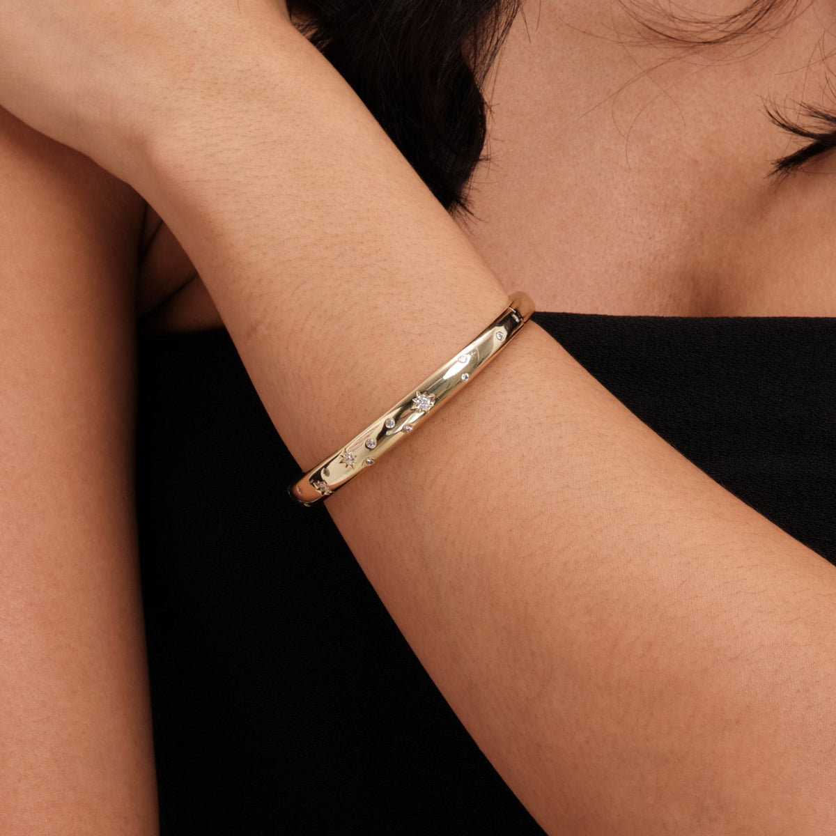 Inicio Gold Plated Celestial Bangle - Gift Pouch
