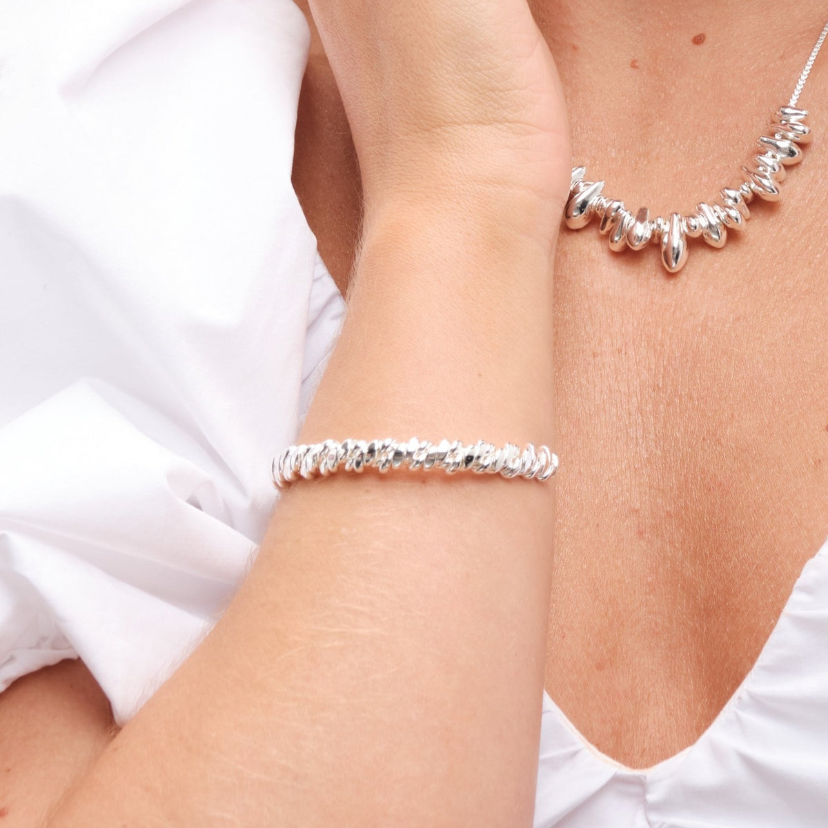 Inicio Silver Plated Polished Nugget Cuff - Gift Pouch