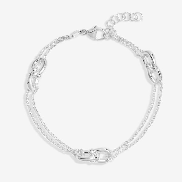 Simply Silver Sterling Silver 925 Double Chain Link Bracelet