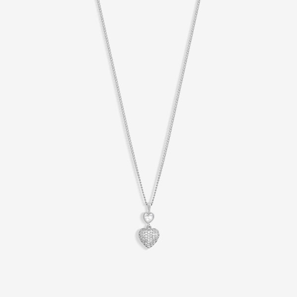 Jon Richard Rhodium Plated Cubic Zirconia Micro Pave Heart Pendant - Gift Boxed