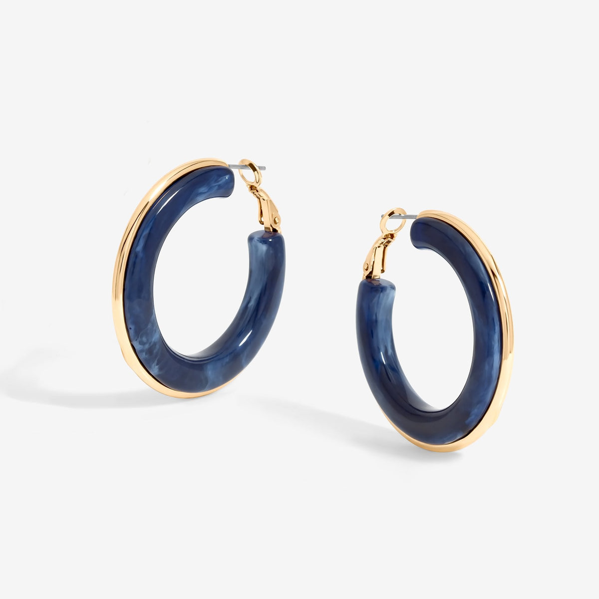 Mood Gold Blue Resin Large Hoops