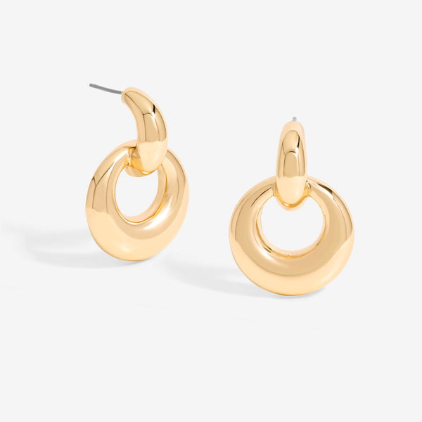 Mood Gold Large Oval Doorknocker Drop Earrings
