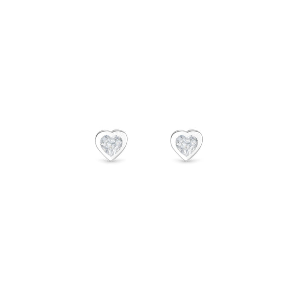 Simply Silver Sterling Silver 925 Heart Stud Earrings - Gift Boxed