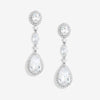 Jon Richard Rhodium Plated Cubic Zirconia Statement Pear Drop Earrings