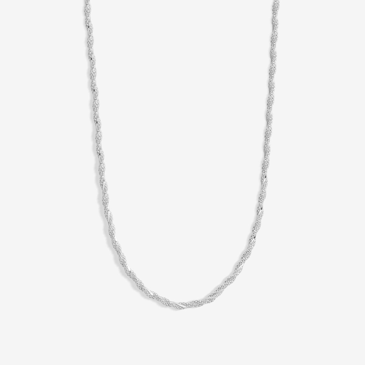 Simply Silver Sterling Silver 925 Textured Twist Rope Chain