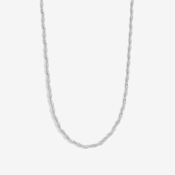 Simply Silver Sterling Silver 925 Textured Twist Rope Chain