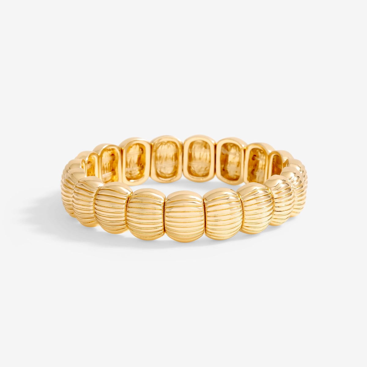 Mood Gold Polished Ridged Stretch Bracelet