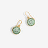 Mood Gold Green Round Fish Hook Drop Earrings