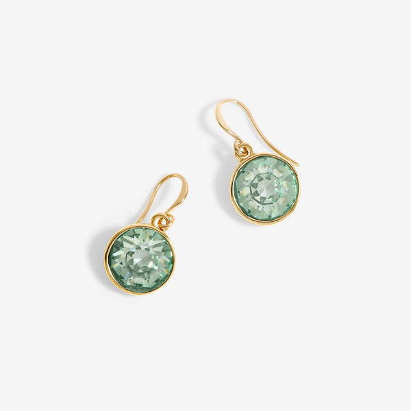 Mood Gold Green Round Fish Hook Drop Earrings