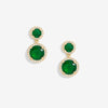 Jon Richard Gold Plated And Emerald Double Halo Earrings