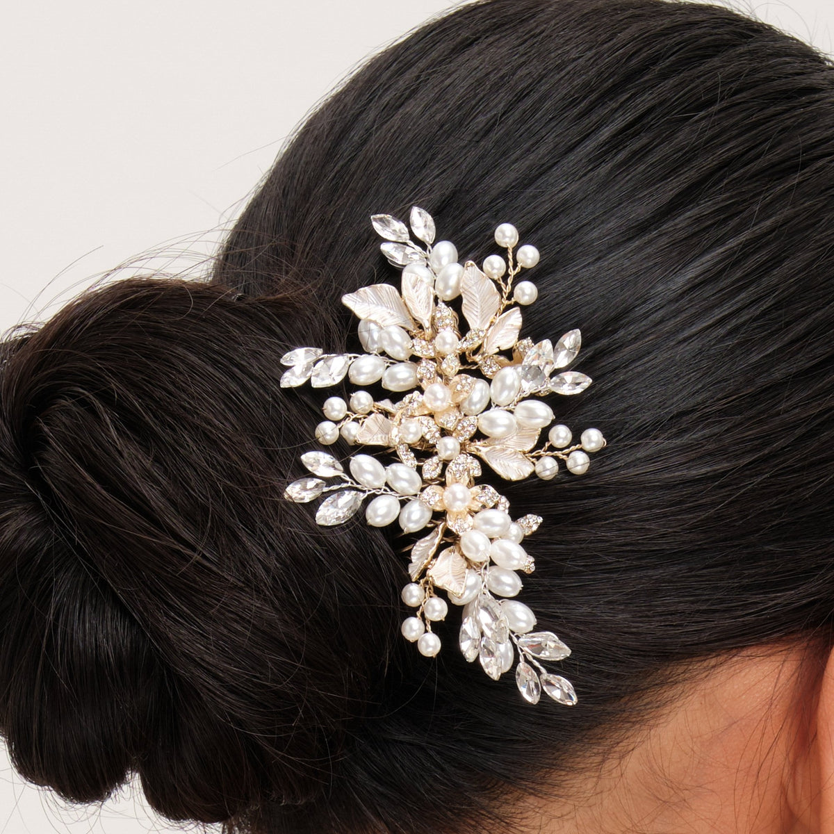 Jon Richard Gold Plated Pearl And Crystal Floral Comb