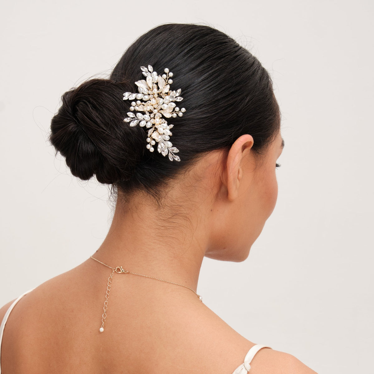 Jon Richard Gold Plated Pearl And Crystal Floral Comb