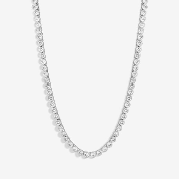 Jon Richard Silver Plated Cubic Zirconia Adjustable Tennis Necklace