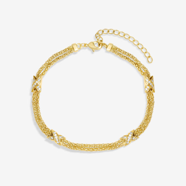 Jon Richard Gold Plated Mesh And Kiss Bracelet