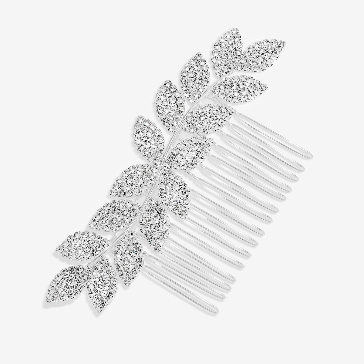 Jon Richard Silver Plated Crystal Leaf Comb