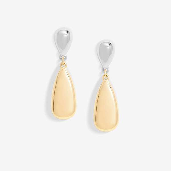 Jon Richard Two Tone Polished Drop Earrings