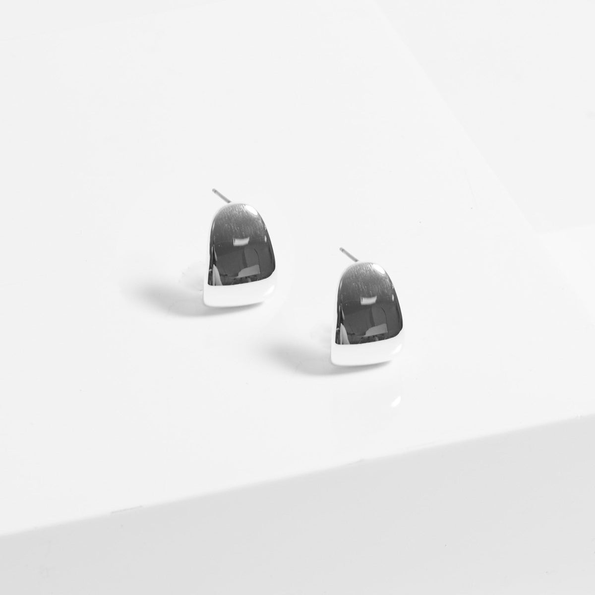 Jon Richard Silver Plated Polished Curved Earrings