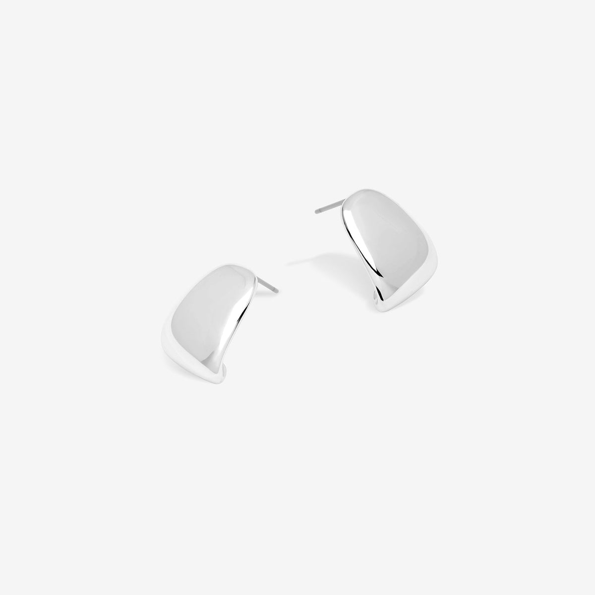 Jon Richard Silver Plated Polished Curved Earrings