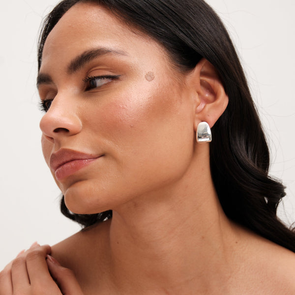 Jon Richard Silver Plated Polished Curved Earrings