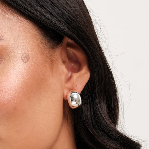 Jon Richard Silver Plated Dome Earrings