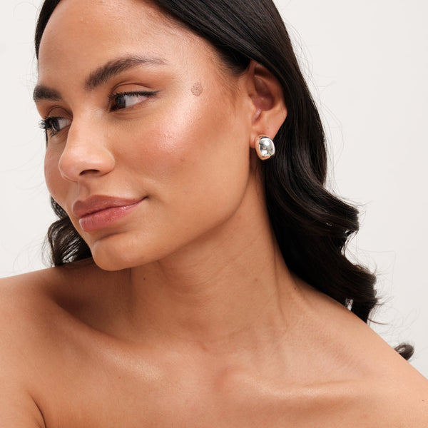 Jon Richard Silver Plated Dome Earrings