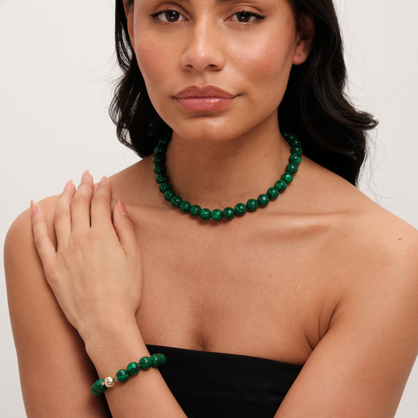 Jon Richard Gold Plated Malachite Necklace