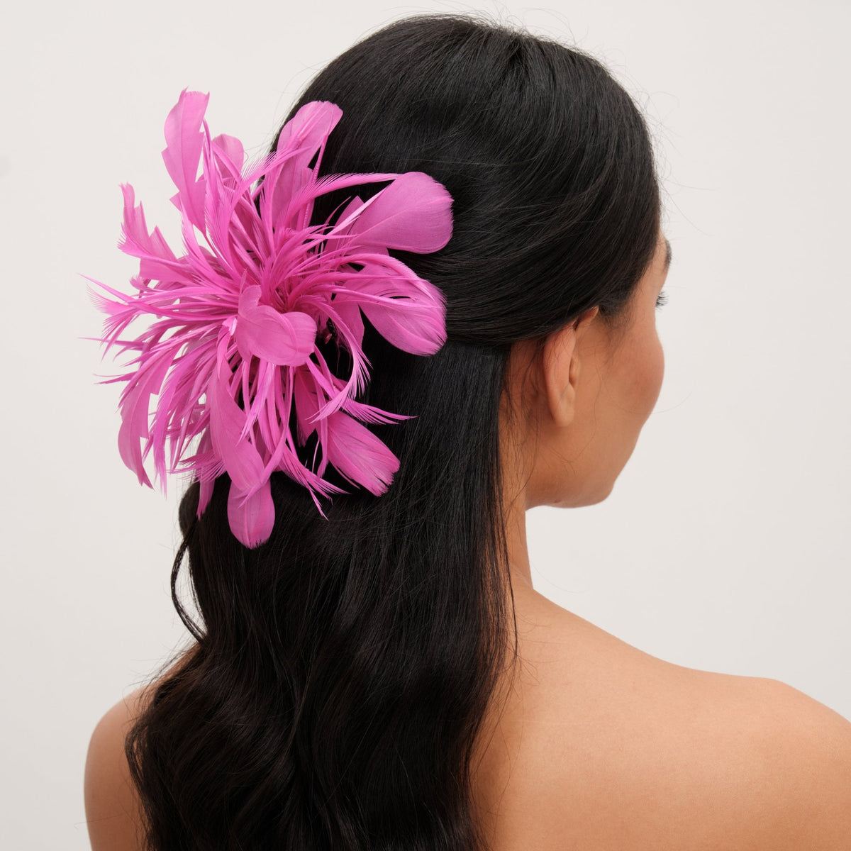 Jon Richard Fushia Statement Floral Clip Fascinator