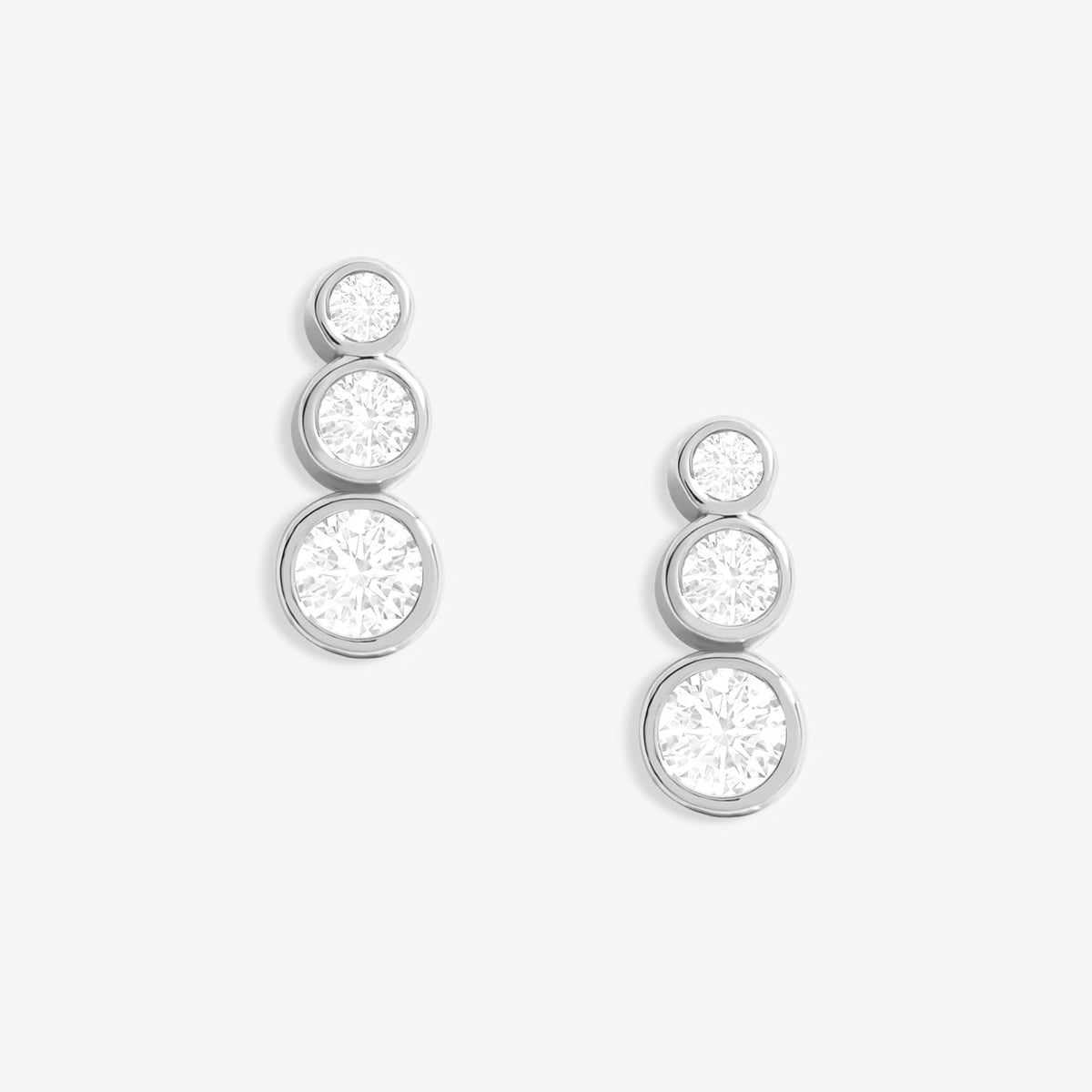 Jon Richard Silver Plated Cubic Zirconia Tennis Earrings