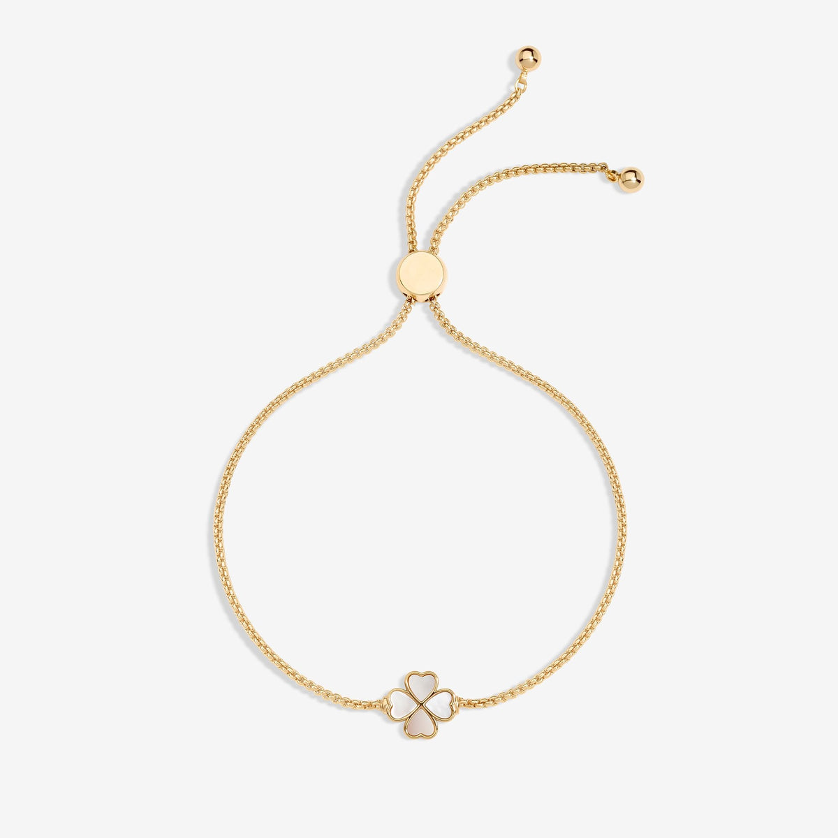 Jon Richard Gold Plated And Mother Of Pearl Enamel Heart Clover Toggle Bracelet