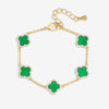 Jon Richard Gold Plated Cubic Zirconia Malachite Clover Bracelet