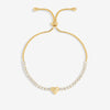 Jon Richard Gold Plated Polished Heart And Crystal Toggle Bracelet