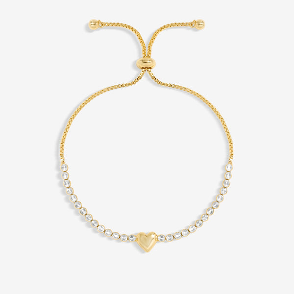 Jon Richard Gold Plated Polished Heart And Crystal Toggle Bracelet