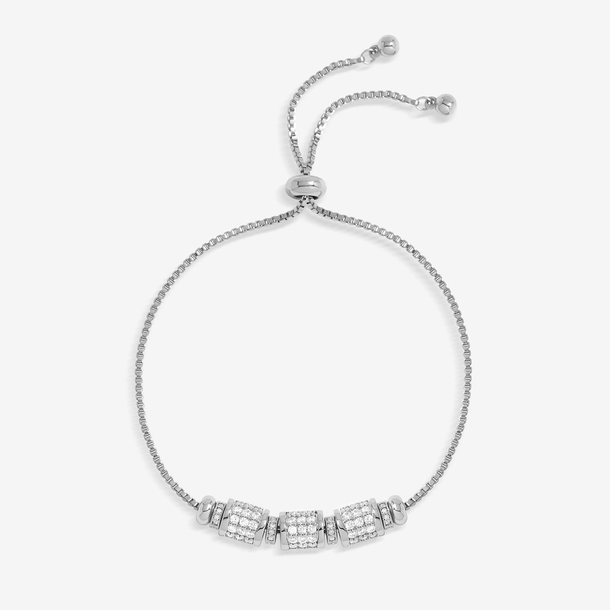 Jon Richard Silver Plated Pave Charm Toggle Bracelet