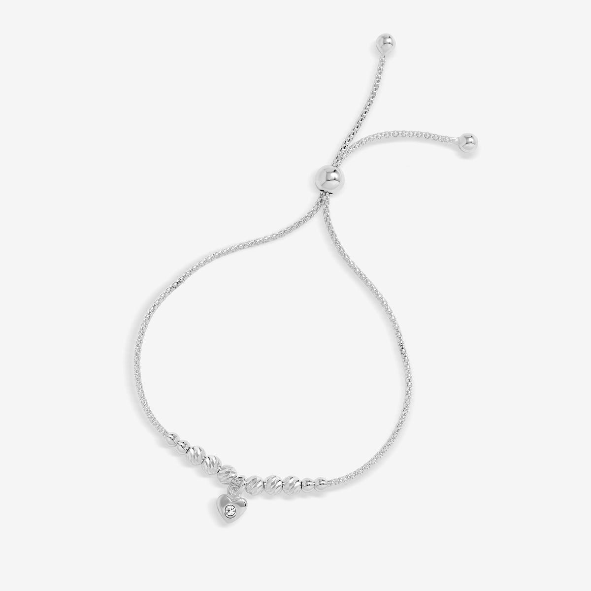 Simply Silver Sterling Silver 925 Polished Textured Heart Bracelet