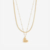 Jon Richard Gold Plated Double Row Molten Heart Necklace